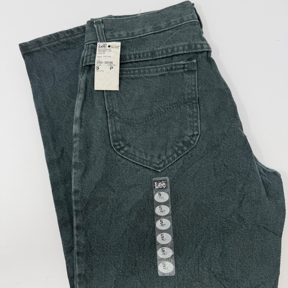 Lee Vintage 90s Tapered Leg High Waisted Jeans Hunter Green Size 5 Petite NEW